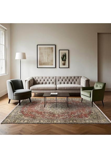 Bordo Klasik Etnik Modern Desenli Pamuk Makinada Yıkanabilir Hav Toz Vermez Leke Tutmayan Kaymaz Taban Dijital Makine Baskı Salon Yolluk Mutfak Halı fırsatları