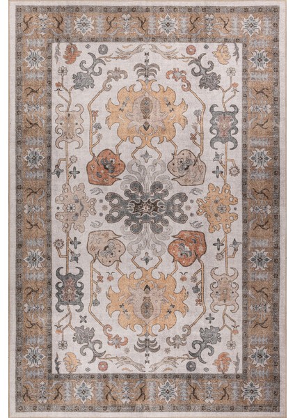 ile Aux Cerfs Eskitme Krem Polyester Kare Modern Desenli Pamuk Makinada Yıkanabilir Hav Toz Vermez Leke Tutmayan Kaymaz Taban Dijital Makine Baskı Salon Yolluk Mutfak Halı fiyatları