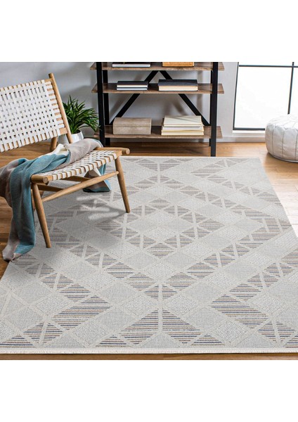 Geometrik Krem Pamuk Dikdörtgen Modern Desenli Pamuk Makinada Yıkanabilir Hav Toz Vermez Leke Tutmayan Kaymaz Taban Dijital Makine Baskı Salon Yolluk Mutfak Halı modelleri