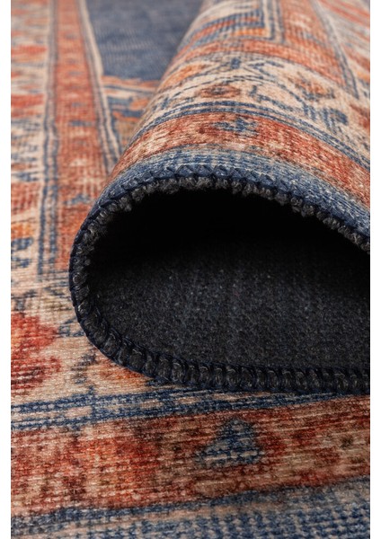 Durdle Door Klasik Lacivert Polyester Daire Modern Desenli Pamuk Makinada Yıkanabilir Hav Toz Vermez Leke Tutmayan Kaymaz Taban Dijital Makine Baskı Salon Yolluk Mutfak Halı indirimleri