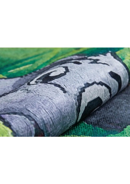 Castellon Figürlü Mavi Pamuk Dikdörtgen Modern Desenli Pamuk Makinada Yıkanabilir Hav Toz Vermez Leke Tutmayan Kaymaz Taban Dijital Makine Baskı Salon Yolluk Mutfak Halı fırsatları