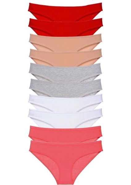 10 Adet Süper Eko Set Likralı Kadın Slip Külot 507