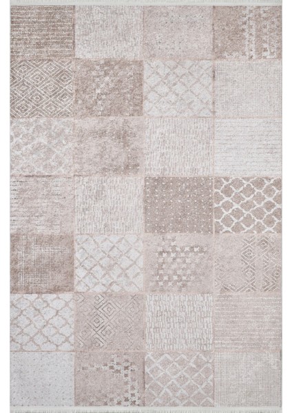 Blazowa Vizon Patchwork Etnik Modern Desenli Makinada Yıkanabilir Hav Toz Vermez Leke Tutmayan Kaymaz Taban Dijital Makine Baskı Salon Yolluk Mutfak Halı