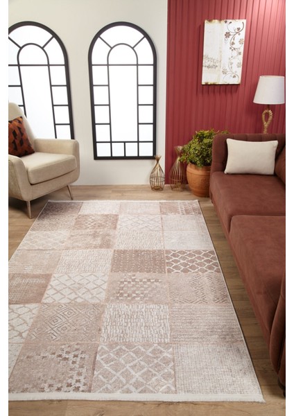 Blazowa Vizon Patchwork Etnik Modern Desenli Makinada Yıkanabilir Hav Toz Vermez Leke Tutmayan Kaymaz Taban Dijital Makine Baskı Salon Yolluk Mutfak Halı fiyatları