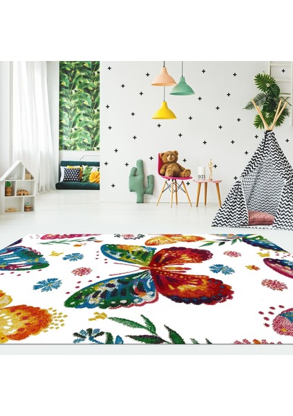 Kendall Çocuk Beyaz Polyester Kare Modern Desenli Pamuk Makinada Yıkanabilir Hav Toz Vermez Leke Tutmayan Kaymaz Taban Dijital Makine Baskı Salon Yolluk Mutfak Halı fiyatları