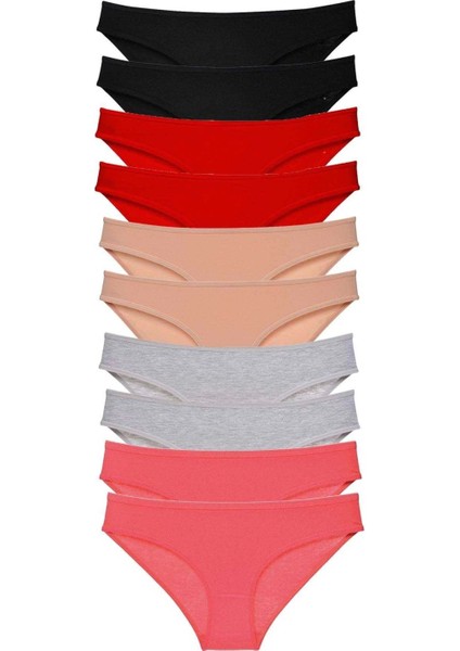 10 Adet Süper Eko Set Likralı Kadın Slip Külot 503