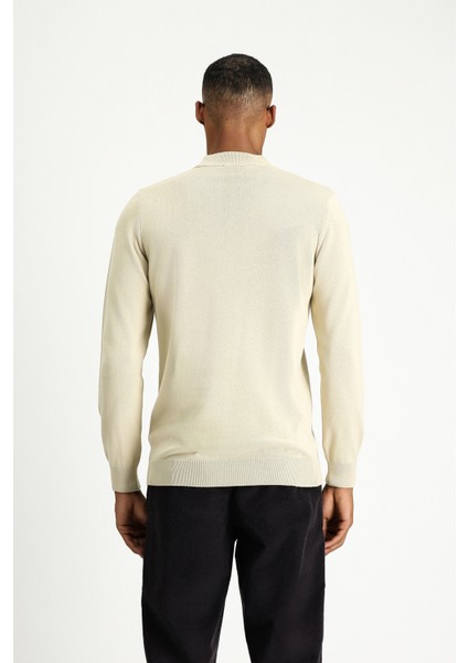 Yarım Balıkçı Yaka Regular Fit Pamuklu Triko Kazak fırsatları