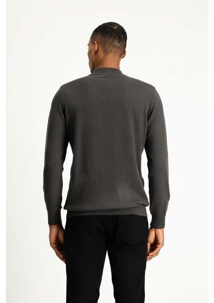 Yarım Balıkçı Yaka Regular Fit Pamuklu Triko Kazak fırsatları