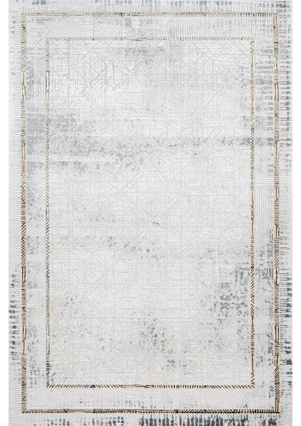 Geometrik Gri Pamuk Dikdörtgen Modern Desenli Pamuk Makinada Yıkanabilir Hav Toz Vermez Leke Tutmayan Kaymaz Taban Dijital Makine Baskı Salon Yolluk Mutfak Halı