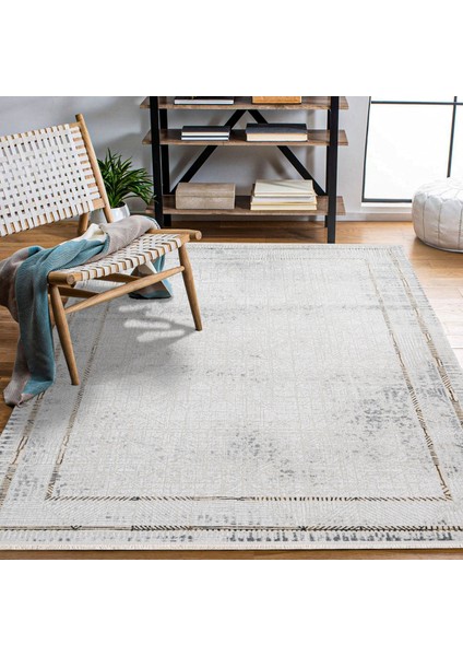 Geometrik Gri Pamuk Dikdörtgen Modern Desenli Pamuk Makinada Yıkanabilir Hav Toz Vermez Leke Tutmayan Kaymaz Taban Dijital Makine Baskı Salon Yolluk Mutfak Halı fırsatları