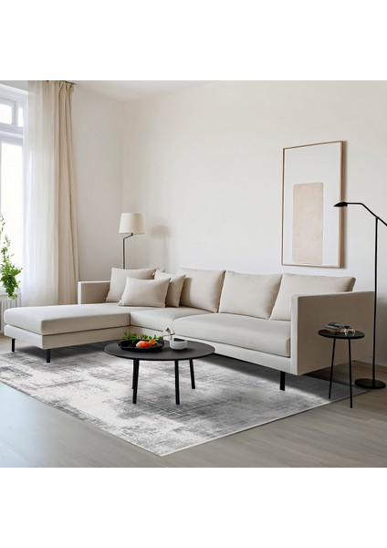 Gri Çizgili Etnik Modern Desenli Pamuk Makinada Yıkanabilir Hav Toz Vermez Leke Tutmayan Kaymaz Taban Dijital Makine Baskı Salon Yolluk Mutfak Halı fırsatları