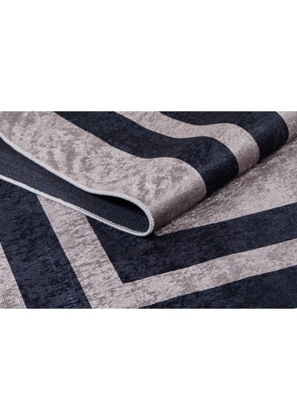 Krasnogorsk Siyah Çerçeveli Etnik Modern Desenli Makinada Yıkanabilir Hav Toz Vermez Leke Tutmayan Kaymaz Taban Dijital Makine Baskı Salon Yolluk Mutfak Halı modelleri