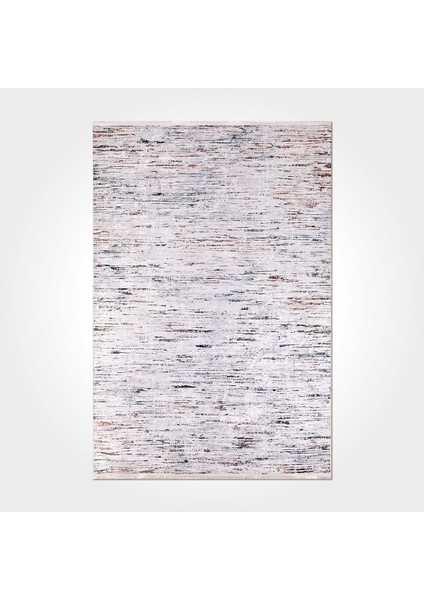 Elliana Çizgili Beyaz Polyester Dikdörtgen Modern Desenli Pamuk Makinada Yıkanabilir Hav Toz Vermez Leke Tutmayan Kaymaz Taban Dijital Makine Baskı Salon Yolluk Mutfak Halı