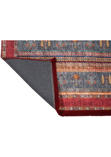 Almere Etnik Kırmızı Polyester Dikdörtgen Modern Desenli Pamuk Makinada Yıkanabilir Hav Toz Vermez Leke Tutmayan Kaymaz Taban Dijital Makine Baskı Salon Yolluk Mutfak Halı indirimleri