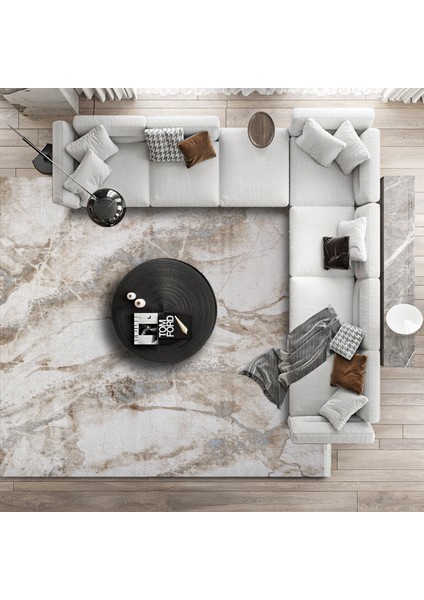 Mavi Modern Etnik Desenli Pamuk Makinada Yıkanabilir Hav Toz Vermez Leke Tutmayan Kaymaz Taban Dijital Makine Baskı Salon Yolluk Mutfak Halı modelleri