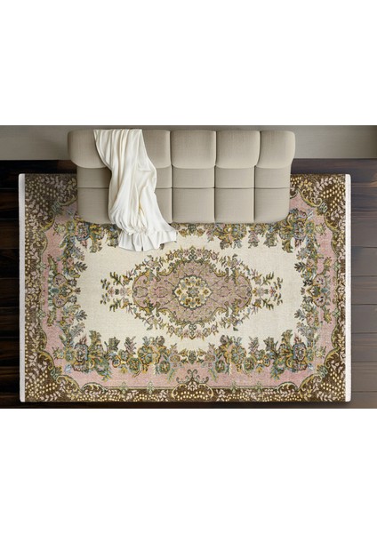 Kahverengi Klasik Etnik Modern Desenli Pamuk Makinada Yıkanabilir Hav Toz Vermez Leke Tutmayan Kaymaz Taban Dijital Makine Baskı Salon Yolluk Mutfak Halı fiyatları