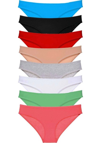 8 Adet Süper Eko Set Likralı Kadın Slip Külot Set 3