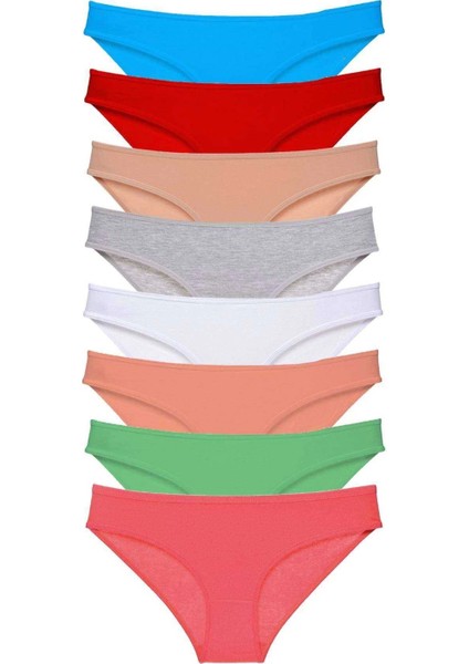 8 Adet Süper Eko Set Likralı Kadın Slip Külot Set 8