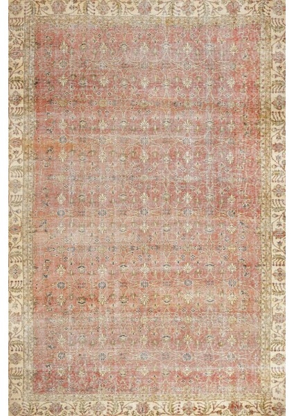 Kırmızı Çerçeveli Etnik Modern Desenli Pamuk Makinada Yıkanabilir Hav Toz Vermez Leke Tutmayan Kaymaz Taban Dijital Makine Baskı Salon Yolluk Mutfak Halı