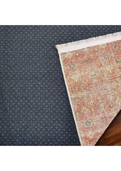 Kırmızı Çerçeveli Etnik Modern Desenli Pamuk Makinada Yıkanabilir Hav Toz Vermez Leke Tutmayan Kaymaz Taban Dijital Makine Baskı Salon Yolluk Mutfak Halı indirimleri