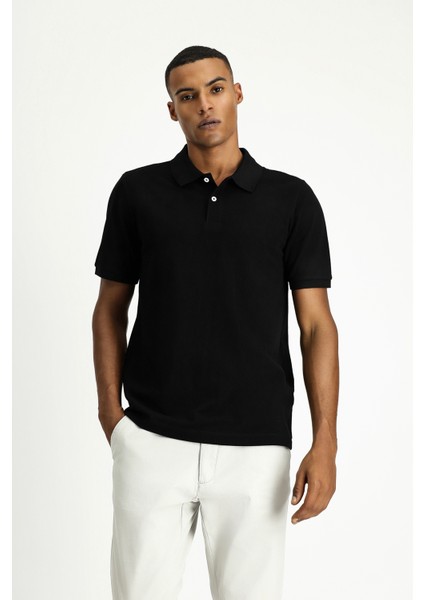 Polo Yaka Regular Fit Nakışlı Pamuk Tişört fiyatları