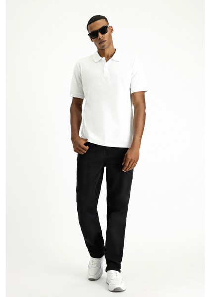 Polo Yaka Regular Fit Nakışlı Pamuk Tişört fiyatları