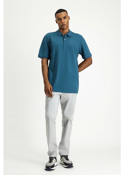 Polo Yaka Regular Fit Nakışlı Pamuk Tişört fiyatları