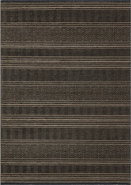 Long Beach Antrasit Geometrik Etnik Modern Desenli Hav Vermeyen Leke Tutmayan Kolay Temizlenen Yumuşak Makine Salon Yolluk Mutfak Halı