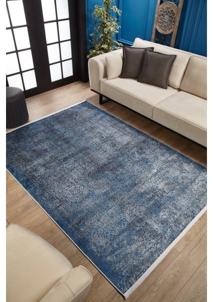 Gulistan Mavi Modern Etnik Desenli Makinada Yıkanabilir Hav Toz Vermez Leke Tutmayan Kaymaz Taban Dijital Makine Baskı Salon Yolluk Mutfak Halı fiyatları