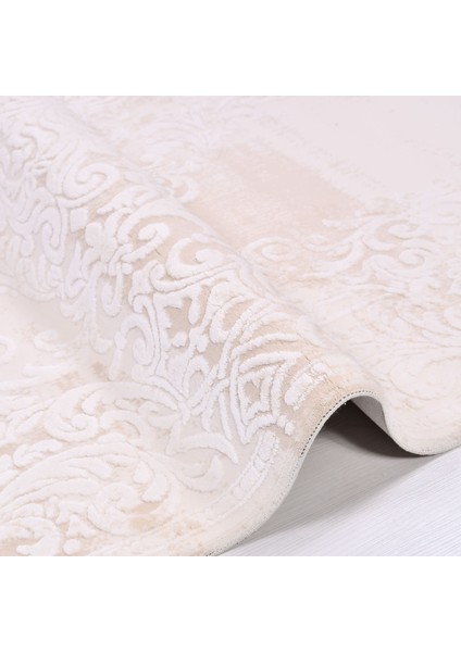 Nicole Çerçeveli Krem Akrilik Dikdörtgen Modern Desenli Akrilik Hav Vermeyen Leke Tutmayan Kolay Temizlenen Yumuşak Makine Salon Yolluk Mutfak Halı fiyatları