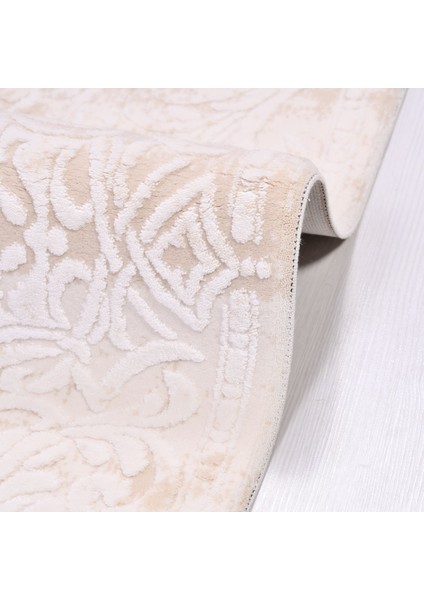 Nicole Çerçeveli Krem Akrilik Dikdörtgen Modern Desenli Akrilik Hav Vermeyen Leke Tutmayan Kolay Temizlenen Yumuşak Makine Salon Yolluk Mutfak Halı fırsatları