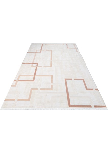 Maliyah Geometrik Krem Akrilik Dikdörtgen Modern Desenli Akrilik Hav Vermeyen Leke Tutmayan Kolay Temizlenen Yumuşak Makine Salon Yolluk Mutfak Halı fiyatları
