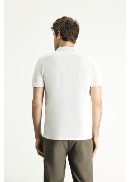 Slim Fit Dar Kesim Nakışlı Pamuk Polo Yaka Tişört fırsatları