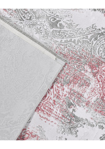 Joy Modern Pembe Pamuk Kare Modern Desenli Akrilik Hav Vermeyen Leke Tutmayan Kolay Temizlenen Yumuşak Makine Salon Yolluk Mutfak Halı fırsatları