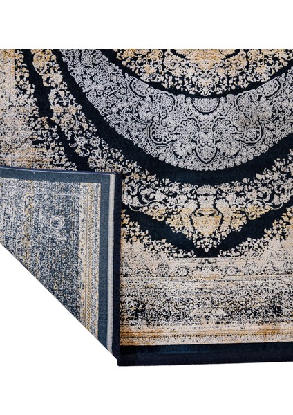 Klasik Lacivert Viskon Dikdörtgen Modern Desenli Akrilik Hav Vermeyen Leke Tutmayan Kolay Temizlenen Yumuşak Makine Salon Yolluk Mutfak Halı fırsatları