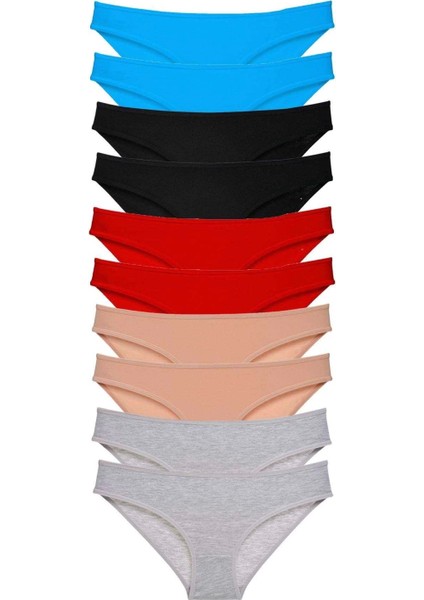 10 Adet Süper Eko Set Likralı Kadın Slip Külot 533