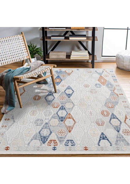 Yöresel Mavi Pamuk Daire Modern Desenli Pamuk Makinada Yıkanabilir Hav Toz Vermez Leke Tutmayan Kaymaz Taban Dijital Makine Baskı Salon Yolluk Mutfak Halı fırsatları