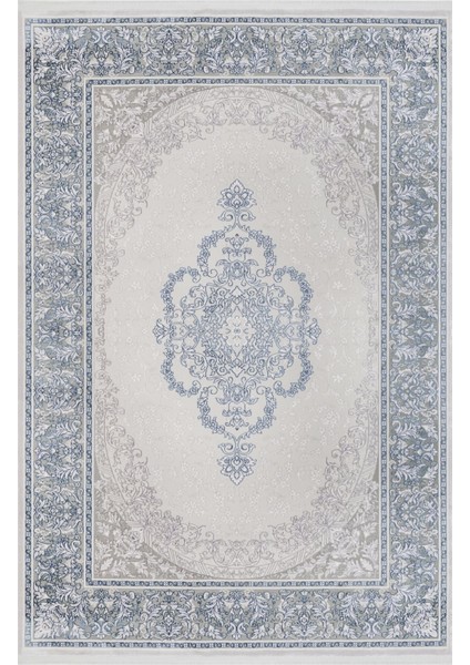 Klasik Mavi Akrilik Dikdörtgen Modern Desenli Akrilik Hav Vermeyen Leke Tutmayan Kolay Temizlenen Yumuşak Makine Salon Yolluk Mutfak Halı