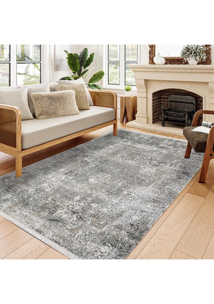 Eskitme Gri Pamuk Dikdörtgen Modern Desenli Pamuk Makinada Yıkanabilir Hav Toz Vermez Leke Tutmayan Kaymaz Taban Dijital Makine Baskı Salon Yolluk Mutfak Halı fiyatları