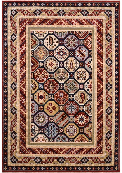 Keyron Yöresel Bordo Bambu Dikdörtgen Modern Desenli Akrilik Hav Vermeyen Leke Tutmayan Kolay Temizlenen Yumuşak Makine Salon Yolluk Mutfak Halı