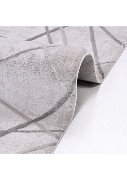 Evelyn Geometrik Gri Akrilik Kare Modern Desenli Akrilik Hav Vermeyen Leke Tutmayan Kolay Temizlenen Yumuşak Makine Salon Yolluk Mutfak Halı fiyatları