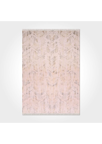 Skye Çizgili Krem Akrilik Kare Modern Desenli Akrilik Hav Vermeyen Leke Tutmayan Kolay Temizlenen Yumuşak Makine Salon Yolluk Mutfak Halı