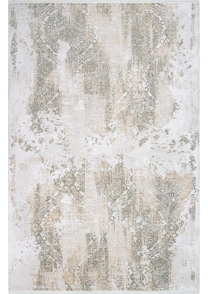 Elianna Modern Krem Pamuk Kare Modern Desenli Akrilik Hav Vermeyen Leke Tutmayan Kolay Temizlenen Yumuşak Makine Salon Yolluk Mutfak Halı