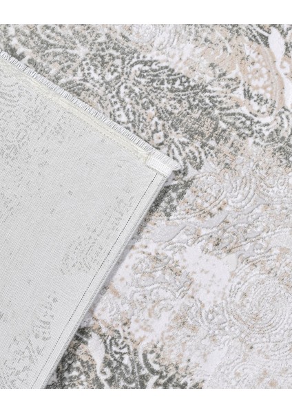 Elianna Modern Krem Pamuk Kare Modern Desenli Akrilik Hav Vermeyen Leke Tutmayan Kolay Temizlenen Yumuşak Makine Salon Yolluk Mutfak Halı modelleri