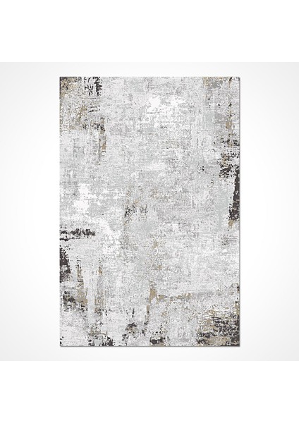 Kaleidoscope Modern Gri Viskon Dikdörtgen Modern Desenli Akrilik Hav Vermeyen Leke Tutmayan Kolay Temizlenen Yumuşak Makine Salon Yolluk Mutfak Halı