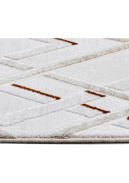 Cassandra Geometrik Krem Bambu Dikdörtgen Modern Desenli Akrilik Hav Vermeyen Leke Tutmayan Kolay Temizlenen Yumuşak Makine Salon Yolluk Mutfak Halı modelleri