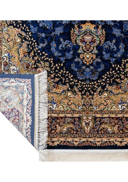 Klasik Lacivert Viskon Dikdörtgen Modern Desenli Akrilik Hav Vermeyen Leke Tutmayan Kolay Temizlenen Yumuşak Makine Salon Yolluk Mutfak Halı fırsatları