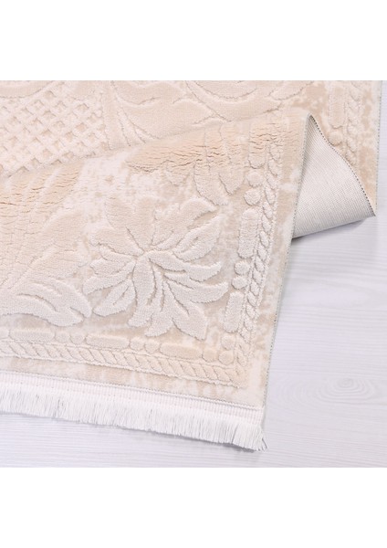 Jane Çerçeveli Krem Akrilik Dikdörtgen Modern Desenli Akrilik Hav Vermeyen Leke Tutmayan Kolay Temizlenen Yumuşak Makine Salon Yolluk Mutfak Halı modelleri