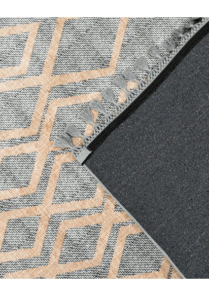 Pranay Gri Geometrik Etnik Modern Desenli Bambu Makinada Yıkanabilir Hav Toz Vermez Leke Tutmayan Kaymaz Taban Dijital Makine Baskı Salon Yolluk Mutfak Halı fırsatları