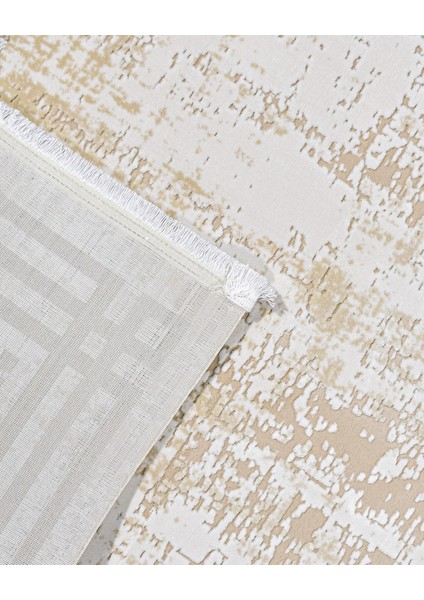 Addilyn Çerçeveli Krem Akrilik Dikdörtgen Modern Desenli Akrilik Hav Vermeyen Leke Tutmayan Kolay Temizlenen Yumuşak Makine Salon Yolluk Mutfak Halı modelleri